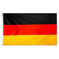 DANF FLAG Germany Flag 3x5 Foot Polyester German National Flags Polyester with Brass Grommets 3 X 5 Ft