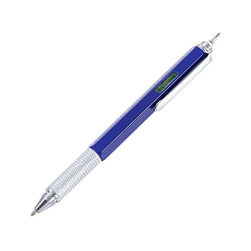 Shulaner 6 in 1 Metal Tech Tool Ballpoint Pens with Ruler, Level, Stylus and Two-head Screwdriver, Multi functional Tool Fits for Mens Gift - Thumbnail 3