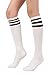 STYLEGAGA Women's Casual Knee High Socks (One Size : XS to M, Triple Stripe Asst-2P)