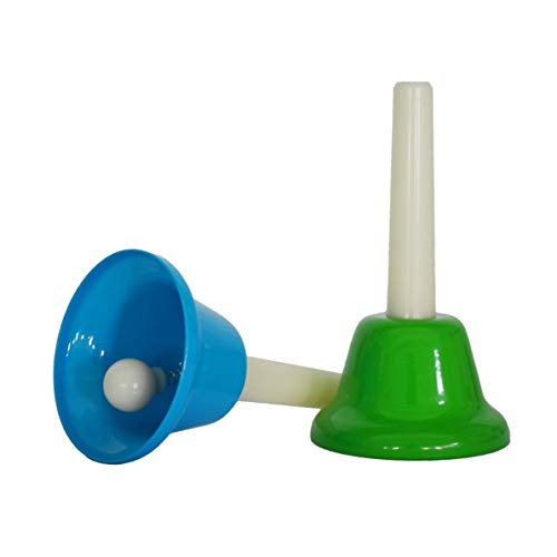 DoMoment 8PCS/Set Colorful Metal Rhythm 8 Note Hand Bell Set Musical Instrument Percussion Education for Child Kids Gift