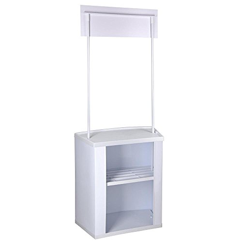 AMPERSAND SHOPS Multipurpose Portable Customizable Ticket Booth Trade Show Convention Promotional Demonstration Display Counter White