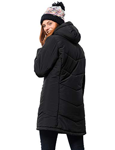 Jack Wolfskin Women's Svalbard Insulated Long Jacket, Black, X-Large