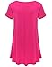 JollieLovin Women's Short Sleeve Loose Fit Flare Hem T Shirt Tunic Top (Rosepink, L)
