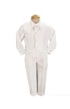 4 Piece White Boys Embroidered Jacquard Christening Baptism or Wedding Vest Set