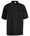 Mens Short Sleeve Chef Coat with Mesh Sides (Large, Black)