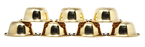 Mudra Crafts Set of 7 Copper Brass Yoga Meditation Altar Tibetan Buddhist Supplies Offering Bowls (3 Inches, Brass Tone) - Thumbnail 4