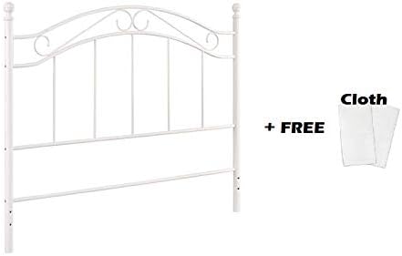 Mainstay Bed Headboard- Fits Full or Queen Bed Frames, (Full/Queen, White + Handi Wipes)