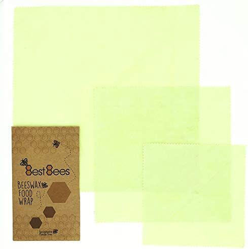 Eco Friendly Reusable Beeswax Wrap: 3 Pack Variety - Biodegradable, Plastic Free, Food Storage Alternative. Replace Ziploc Bags with Sustainable Cloth Bees Wax Wrap. 1 Small, 1 Medium, 1 Large