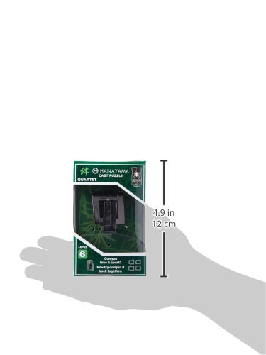 BePuzzled | Quartet Hanayama Metal Brainteaser Puzzle Mensa Rated Level 6, for Ages 12 and Up