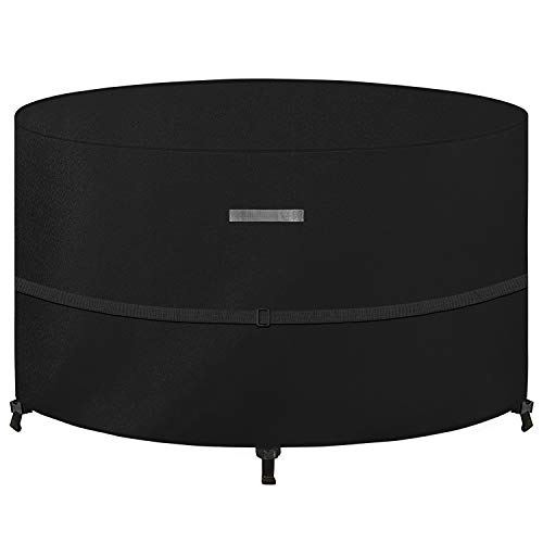 Dokon Abdeckung für Gartenmöbel Wasserdicht Winterfest 420D Oxford Gewebe Winddicht Anti-UV Abdeckplane Loungemöbel Möbelsets Sitzgruppe Gartentisch Schutzhülle Rund - Ø128x71cm