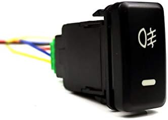 EUROCUSTOMPROPARTS Factory Style 12V 4-Pole Car Dash Push Fog Switch w/Custom Blue Indicators Lights 200 Series(39mm x 21mm)