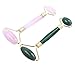 Natural Jade Roller Massager & Rose Quartz Facial Roller 2pcs Gift Set