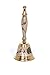 Hashcart® Brass Hand Bell Call Bell | Puja Bell for Mandir | Indian Pooja Ghanti for Temples Diwali Decorations | Christmas Bells Colorful Jingle Bel | 7inch | White