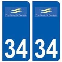 Amazon Fr 34 Frontignan Logo Autocollant Plaque Immatriculation Ville Arrondis