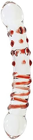 Red Convex Spot Medical Grade Super Smooth Crystal Massage Glass Stick to Promote Blood Circulationd Health for Women or Men