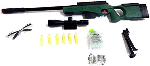RVM Toys Kids High Grade Sniper Gun Toy Big Size 31 inches with Water Crystal Bullets and Soft Bullet Dart - Play Toy Gun Pubg