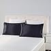 EXQ Home Satin Pillowcases Set of 2 for Hair and Skin Standard/Queen Size 20x30 Black Pillow Case with Envelope Closure (Anti Wrinkle,Hypoallergenic,Wash-Resistant)