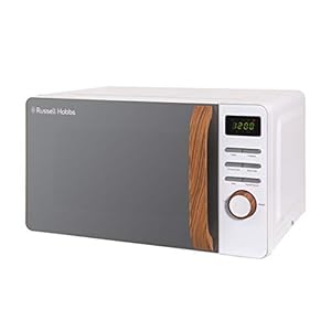 Russell-Hobbs-RHMD714-17-L-700-W-Scandi-White-Digital-Microwave-with-5-Power-Levels-Wood-Effect-Handle-Dials-Clock-Timer-Automatic-Defrost-Easy-Clean-8-Auto-Cook-Menus Russell Hobbs RHMD714 17 L 700 W Scandi White Digital Microwave with 5 Power Levels, Wood Effect Handle & Dials, Clock…