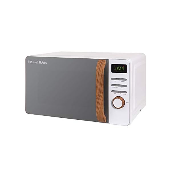 Russell-Hobbs-RHMD714-17-L-700-W-Scandi-White-Digital-Microwave-with-5-Power-Levels-Wood-Effect-Handle-Dials-Clock-Timer-Automatic-Defrost-Easy-Clean-8-Auto-Cook-Menus Russell Hobbs RHMD714 17 L 700 W Scandi White Digital Microwave with 5 Power Levels, Wood Effect Handle & Dials, Clock…