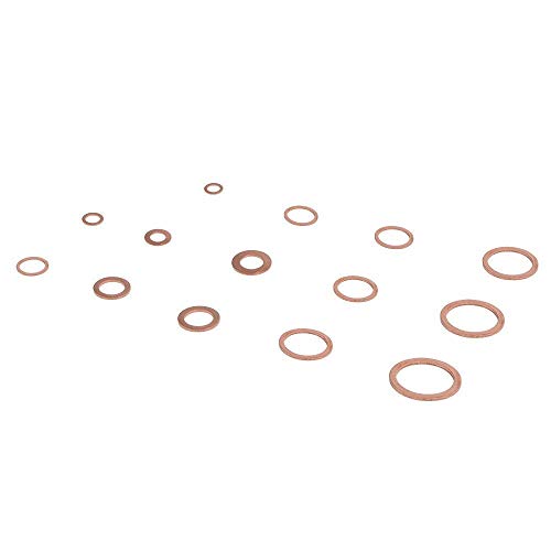 Ochoos 150Pcs/set 15-Size Solid Copper Sump Plug Crush Washer Assorted Engine Seal Flat Ring Tap Plumbing with Case AD143 - Thumbnail 6