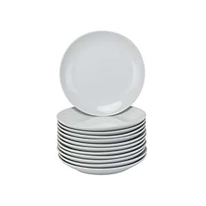 10 Strawberry Street Simply White 6" Coupe Square Ceramic Appetizer Plate Set Of 6