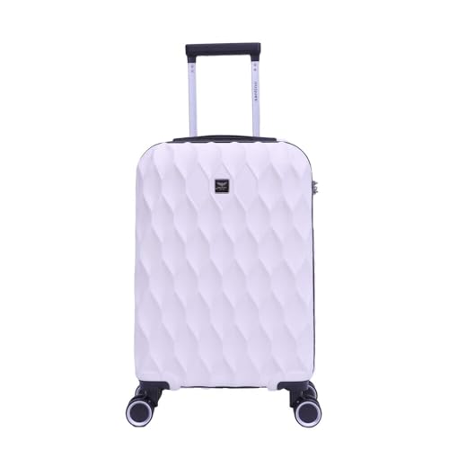 SANTINO Mala de Viagem Media 23kg Rígida ABS 4 Rodas 360º com TSA Leve Resistente Flexível Antifurto Off White tamanho 24 polegadas