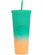 YJGS Matte Studded Cup, 24OZ Studded Tumbler with Lid and Straw Cold Cups