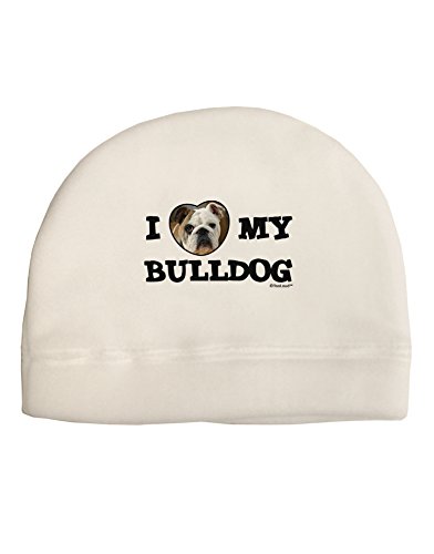 TooLoud I Heart My Bulldog Child Fleece Beanie Cap Hat