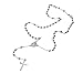 Rosary Chain Necklace with Cross Pendant Silver Stainless Steel Bead Pendants 30 Inches Charm Jewelry Perfect for Women Girls Birthday Graduation Valentines Christmas Gifts(Women )