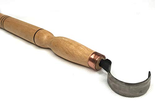 Wood Carving Hook Knife - Long Handle 12". Spoon Carving Tool for Spoons, Bowls, kuksa and Cups carvings - Basic Crooked Knife for Professional Spoon Carvers and Beginners by STAMESKY.