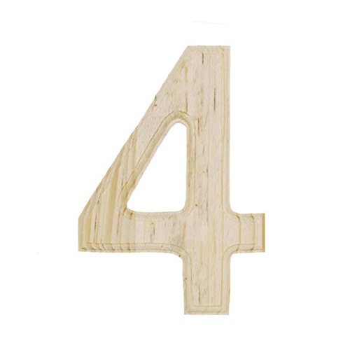 6" Blank Unfinished Wooden Number 4 (Four)