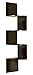 Kings Brand Espresso Finish Corner Zig Zag Hanging Wall Shelf
