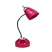 Simple Designs LD1015-PNK Flossy Organizer Desk Lamp with Charging Outlet and Lazy Susan Base, Pink
