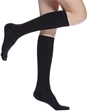 Compression Socks 30-40 mmHg,Knee High,One Size-Ladies Shoe Size 4-10,Men Shoe Size 5-9,Black