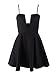 Moxeay Women Sexy Sleeveless Spaghetti Strap Mini Club Dress (S, Black)