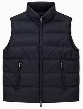 Armani Exchange Men's Full Zip Cotton Vest, Black, X-Small at