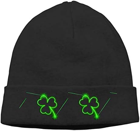 St. Patrick Day Green Clover Lucky Baseball Caps Hat Adjustable Cotton Sport Strap Cap for Men Women-Black