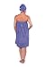 TexereSilk Women's Towel Wrap - Rayon Cotton Blend Spa Wrap Set (The Waterfall, Kashmir Blue, Small/Medium)