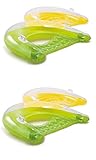 Intex Sit 'N Float Inflatable Lounges Lime Green and Orange 4 Pack 60