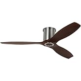 Generation Lighting 3CNHSM52BS Collins Smart 52" Damp Ceiling Fan with Remote, Brushed Steel
