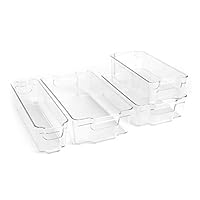 Dial Industries Refrigerator Organizer Stackable Bins, Set of 4, Assorted