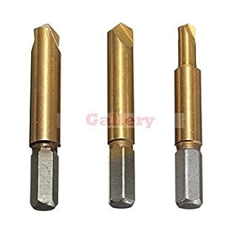 Generic Drill Bit Tool Drill 3pcs Rigid Titanium Broken Screw Bolts Extractor Easy Out Remover Drill Bit Set Drill Bit