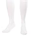ABSOLUTE SUPPORT Made in USA - Cotton Compression Socks for Women and Men 20-30mmHg - Opaque Stockings for Running, Hiking, Travel, Flight, Nurses, Airplane - White, Large - A105WH3