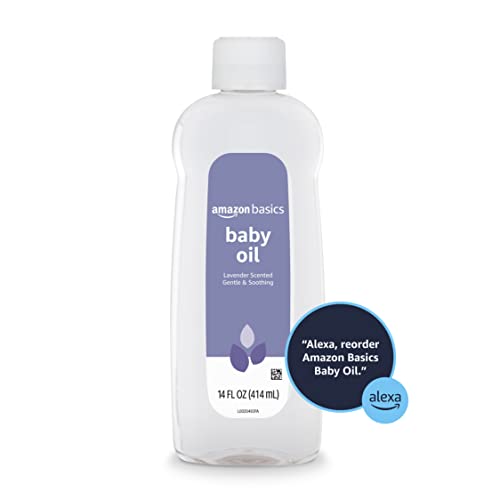 AMAZON BASICS BABY OIL, SOOTHING LAVENDER SCENTED, PREVENTS MOISTURE LOSS, 14 FLUID OUNCE, 1-PACK (PREVIOUSLY SOLIMO)
