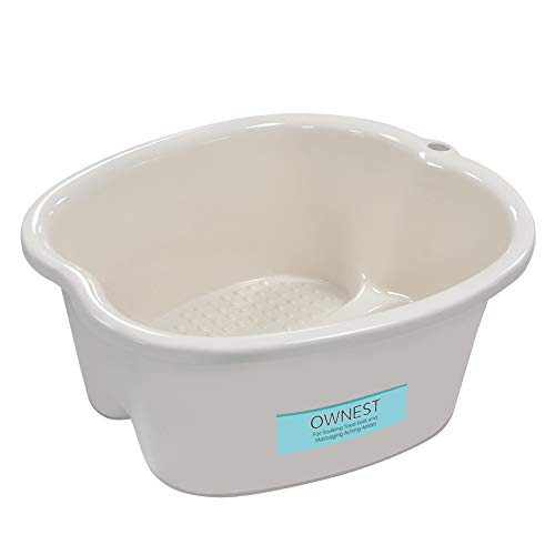 Ownest Foot Bath Spa,Water Spa and Foot Massage, Sturdy Plastic Foot Basin for Soaking Foot,Toe Nails, and Ankles,Pedicure,Portable Foot Tub-White
