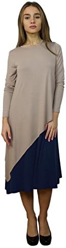 Baby'O Women's Layered Asymmetrical Midi Dress