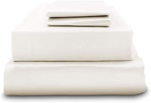 Mulberry Park 100% Pure King Silk Sheet Set 4 Pcs - 22 Momme 6A Mulberry Silk Bed Sheets with 17" Deep Pocket - Breathable, Ultra-Soft, Oeko-TEX Certified, Seamless - Ivory