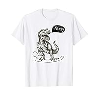 Surfing Dinosaur Tyrannosaurus Rex T-Rex Surf Gift for Son T-Shirt