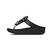 FitFlop Women's Boogaloo Toe Post Flip Flop, Black, 7 M US