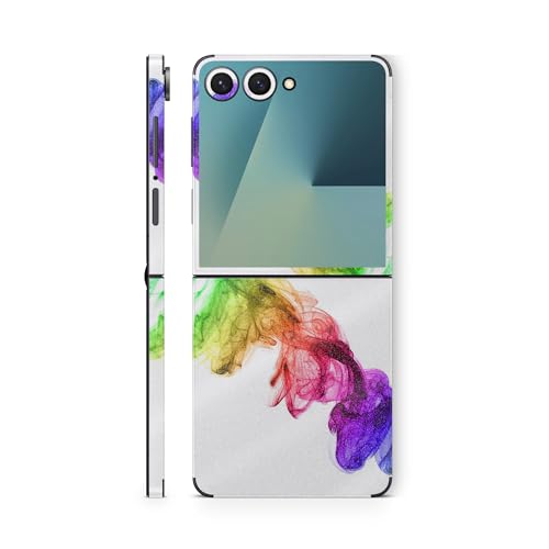 Glossy Glitter Phone Skin Compatible with Samsung Galaxy Z Flip 7 - Rainbow Smo…